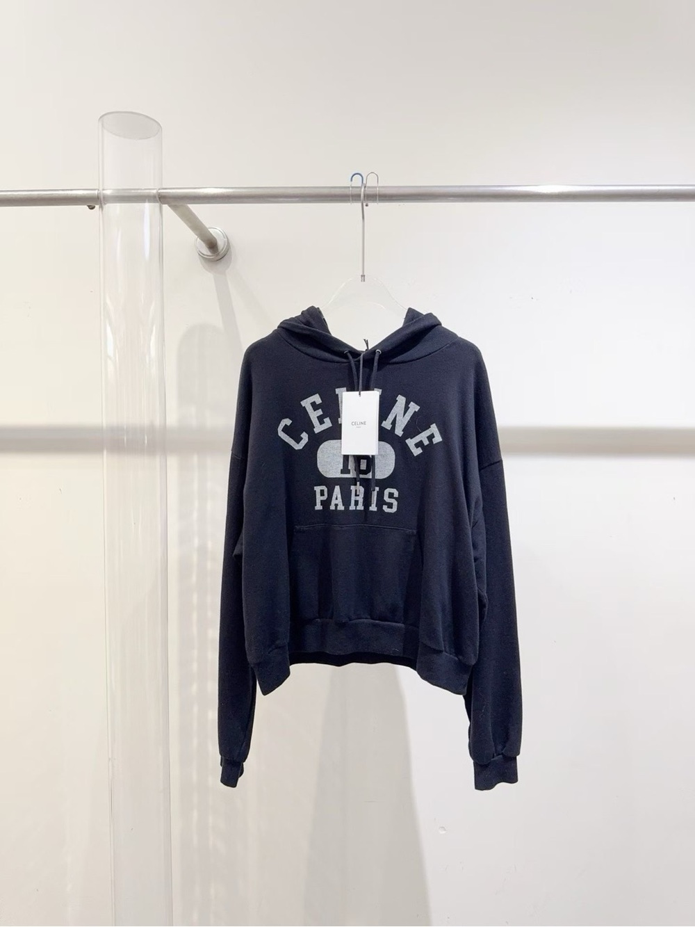 🚩steal Celine Paris Black Logo Hoodie Sweater